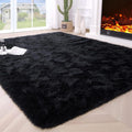 VanderHOME Tapis Doux Salon Chambre sans Perte ni décoloration Tapis De Sol Grand Soft Tapis à Poils Longs Moelleux sans Perte ni décoloration Tapis décoratif 200 * 300cm-Noir : Cuisine et Maison