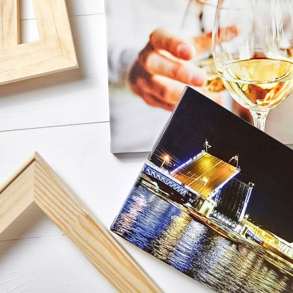 Tableau personnalisé photo carré – Toile personnalisée sur cadre bois – Tableau personnalisable multi-taille – Cadeau personnalisé noël, fête mères : Cuisine et Maison