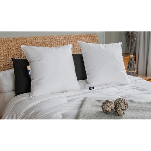 COLAS NORMAND - Lot de 2 Oreillers QualityGel Percale 100% Coton - Ferme - 60x60cm - Soutien cervicale - Qualité hôtel - Doux - Fabrication française - Blanc : Cuisine et Maison