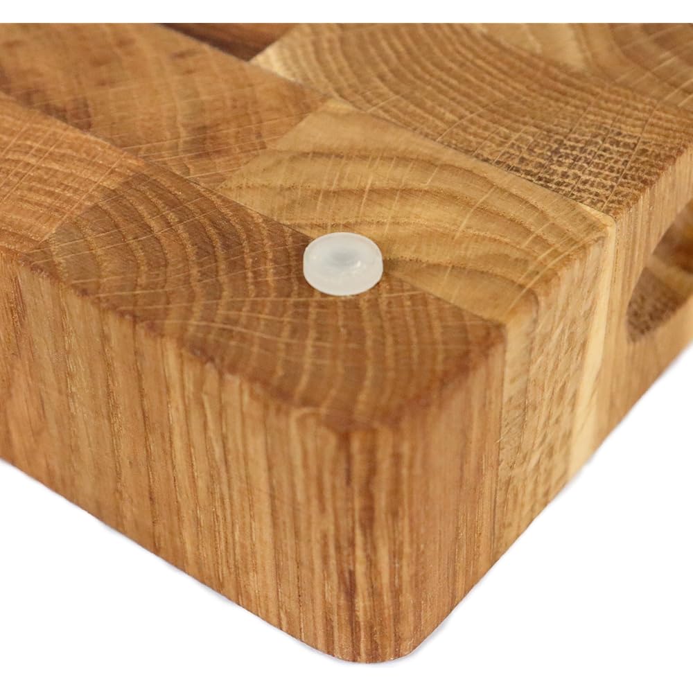 B4K® 40х30х4 cm Bloc à découper en bois de chêne | Planche en bois de cerveau avec poignées et pieds en silicone | Planche à découper antibactérienne | Planche à découper (40х30х4cm), XP15KTODN6 : Cuisine et Maison
