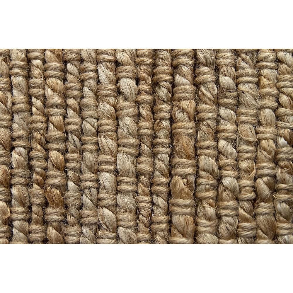 HAMID - Tapis de Jute Giralda 100% Fibre de Jute Naturelle - Moquette Douce et Haute Résistance - Tissé à la Main - Salon, Salle à Manger, Chambre, Tapis de Salle - Naturelle (290x200cm) : Cuisine et Maison