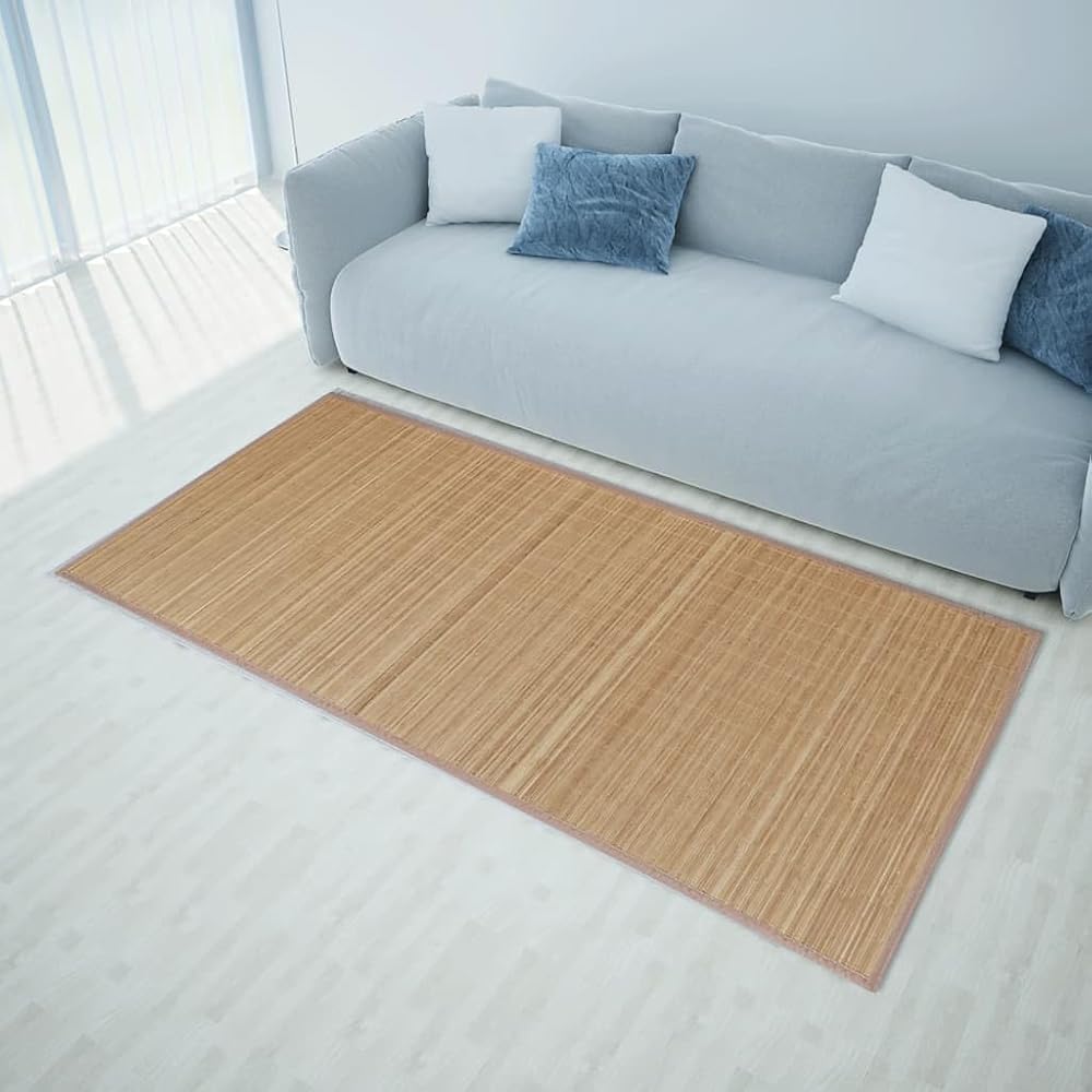 vidaXL Tapis en Bambou 160x230 cm Marron Carpette en Bambou Décor de Salon : Cuisine et Maison