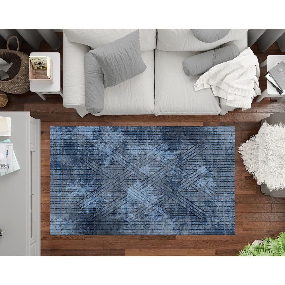 Mani Textile - Tapis FISUN Bleu Dimensions - 300x400 : Cuisine et Maison