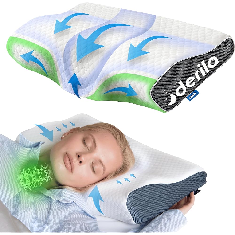 Derila Oreiller Mémoire de Forme Queensize (Pack de 1) - Coussin Mémoire de Forme pour Dormeurs Latéraux, Dorsaux et sur Le Ventre : Cuisine et Maison
