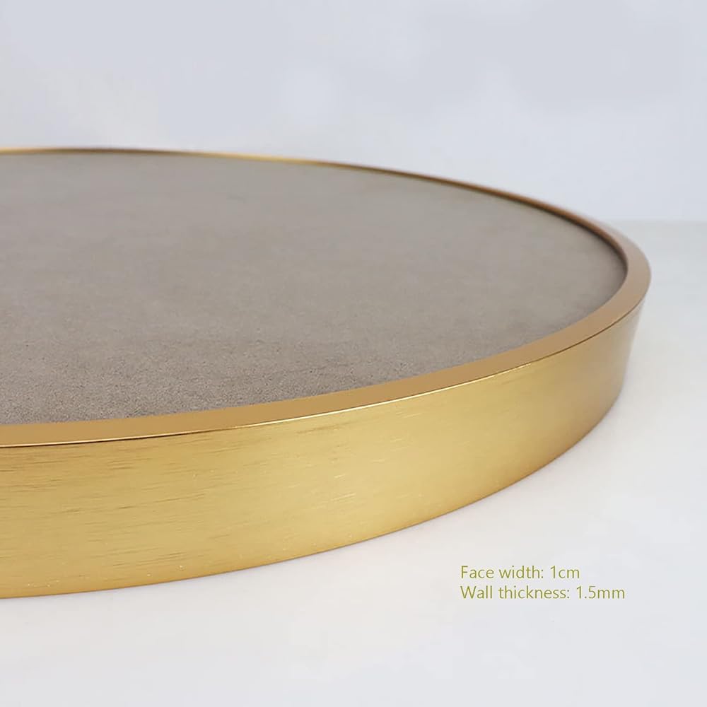 Cadres Photo en Bois, Cadre Photo Rond en Alliage d'aluminium, Cadres Photo Chics for fenêtre en plexiglas de Luxe léger, for décoration Murale (Color : Brushed Gold, Size : Diameter 50cm) : Cuisine et Maison
