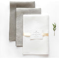 Varvara Home 9 Torchons en Lin | Torchon de Cuisine en Lin | Serviettes et torchons à Vaisselle Lin | Torchon Professionnel Beige Naturel Blanc - Set de 9 : Cuisine et Maison