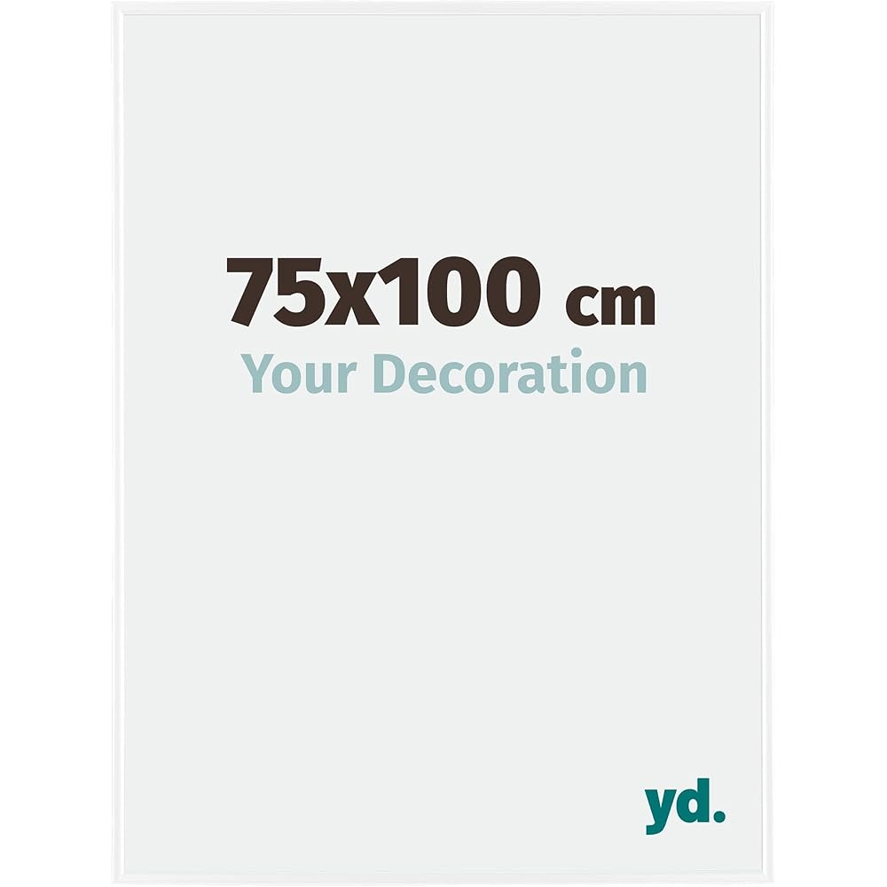 Your Decoration - Cadre photo 75x100 cm - Blanc Brillant - Cadre Photo en Plastique Avec Verre acrylique - Anti-Reflet - Cadre 75x100 - Evry : Cuisine et Maison