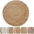 KARAT Tapis Rond en Jute 100% Fibre Naturelle – Tapis en Jute tressé, Style bohème, Tapis Naturel tissé à la Main, pour Cuisine et Salon, Robuste et indéchirable - Tapis de décoration (Surat Ø200 cm) : Cuisine et Maison