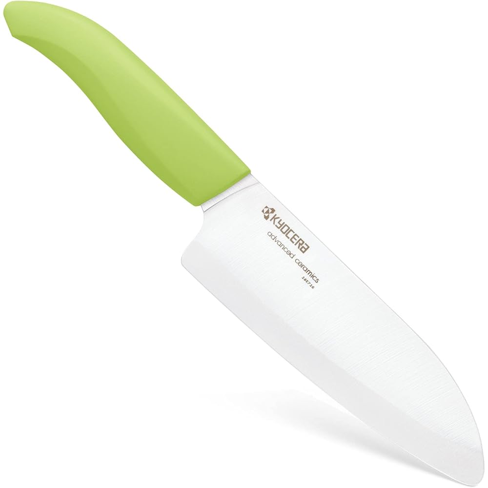 Kyocera FK-140-Wh GR Couteau du Chef Manche Vert Lame Céramique Blanche 14 cm : Informatique