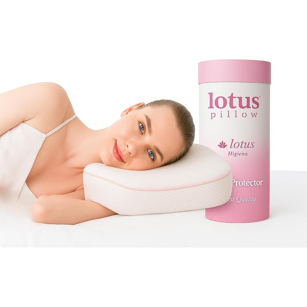 ERGO FOAM Lotus Beauty Pillow Oreiller orthopédique anti-rides avec mousse à mémoire de forme et acide hyaluronique - Oreiller de sommeil doux pour la peau sensible et soin anti-âge : Cuisine et Maison