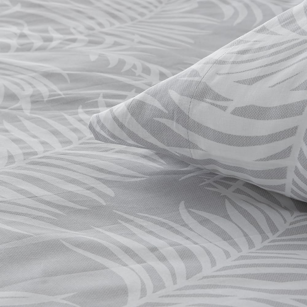 COTTON ARTean Housse de couette coton organique réversible Orio Gris 140 x 200 cm. Comprend une housse de couette 140 x 200 cm + 1 taie d'oreiller carrée 63 x 63 cm, 100 % coton biologique. Certifié : Cuisine et Maison