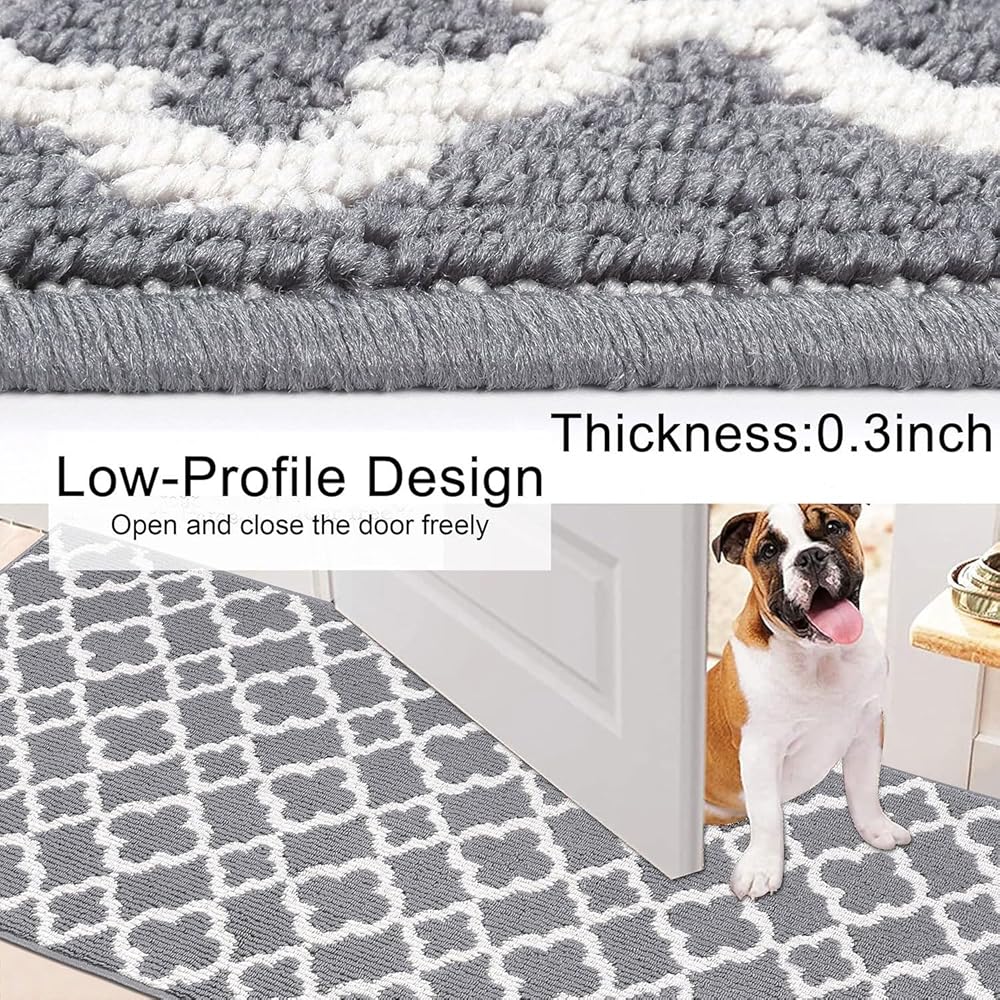 SHACOS Tapis de Couloir Extra Long Gris 60x305cm Tapis de Passage Couloir Moderne Motif Géométrique Tapis Cuisine Devant Evier Antidérapant Tapis d'Entrée Intérieur Long pour Couloir, Cuisine : Cuisine et Maison
