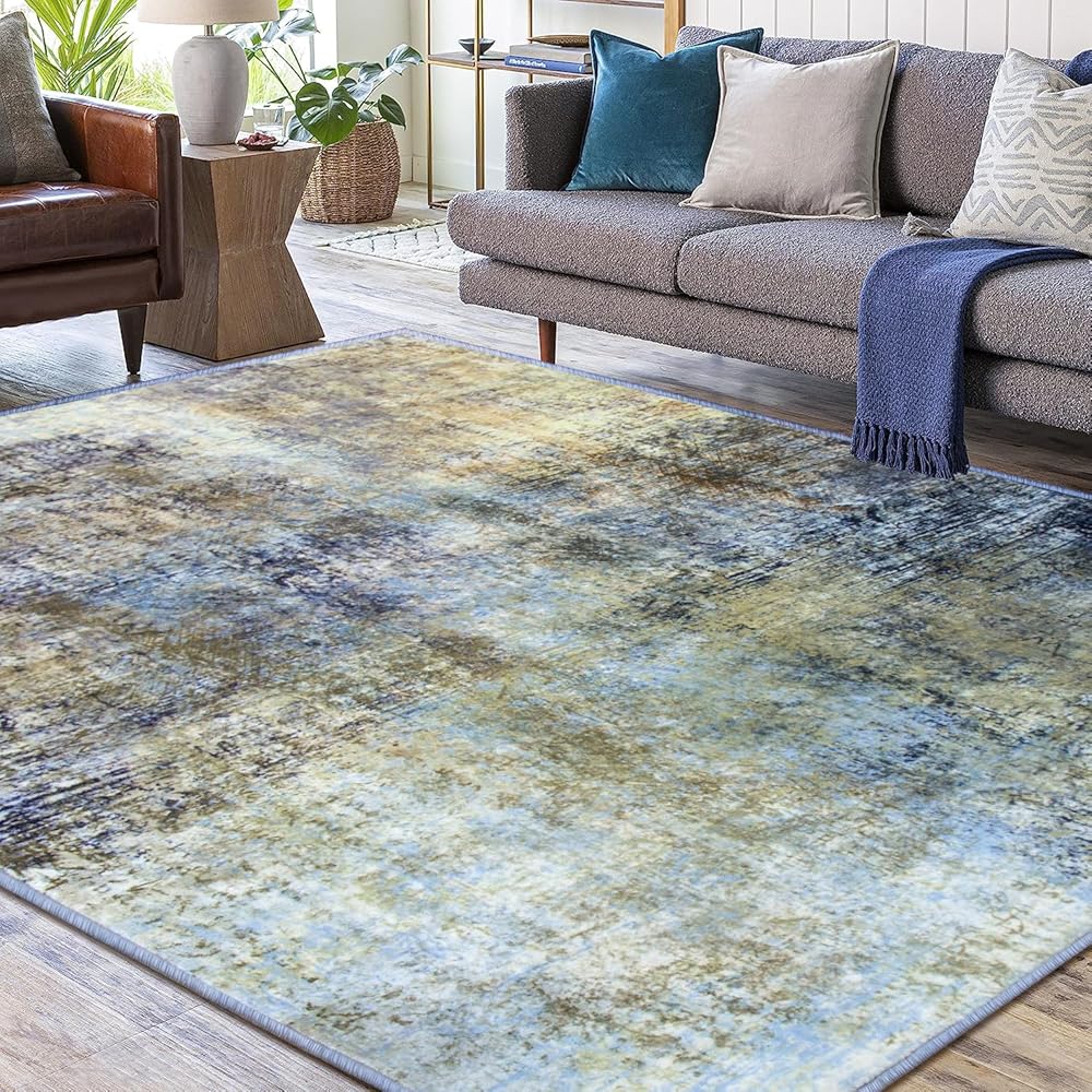 Jiyuhang Tapis de Salon pour Chambre à Coucher - Style Minimaliste - Motif Abstrait Multicolore - Peinture à l'encre - Tapis Traditionnel Chic pour Un Nettoyage Facile - 200 x 300 cm : Bébé et Puériculture