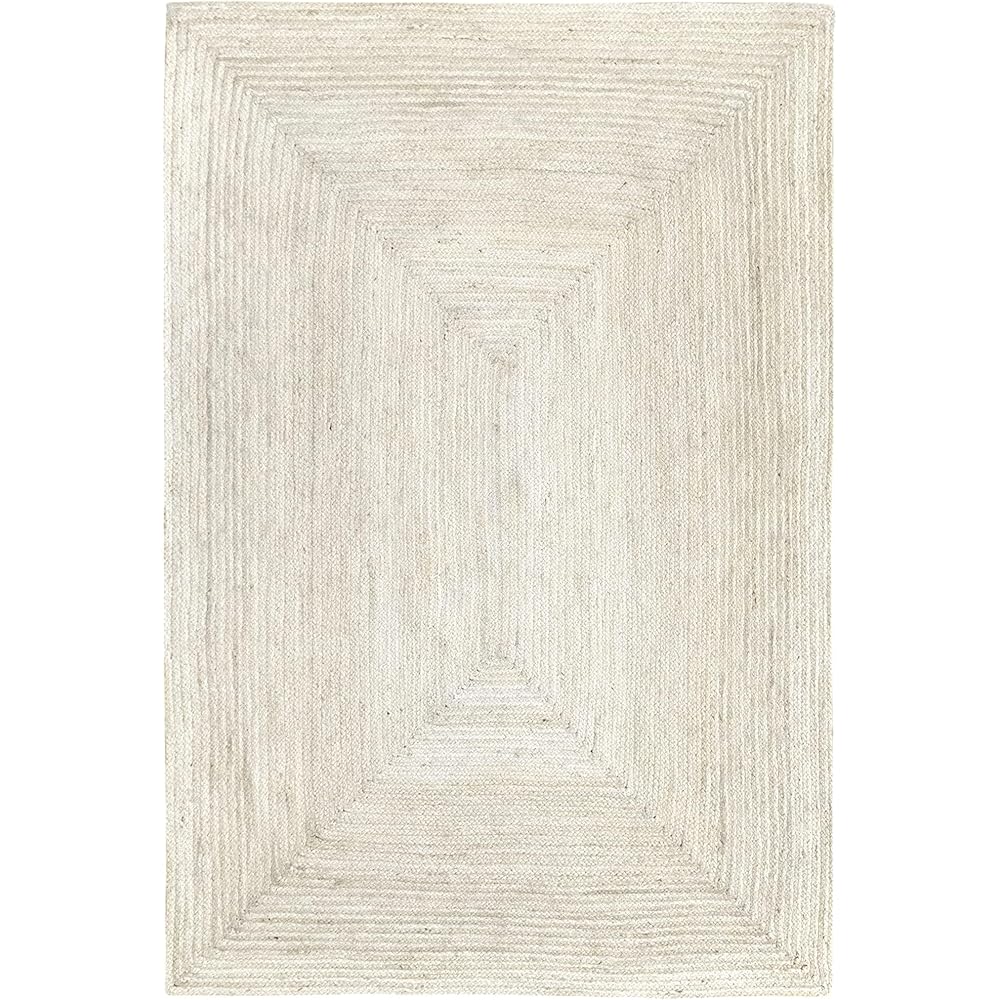 HAMID - Tapis Jute Naturel Alhambra, Tapis en Jute Couleur Ivoire, Tapis 100% Fibre de Jute, Tissé à la Main, Tapis de Salon, Couloir, Chambre, (200x300cm) : Cuisine et Maison