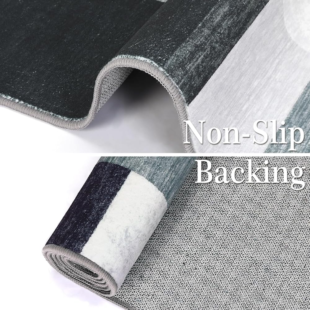 LuxFocus Tapis moderne et bohème chic, lavable en machine, motif géométrique, pour salon, canapé, dortoir, table basse, table à manger, bureau, chambre à coucher, 160 x 230 cm, gris : Cuisine et Maison