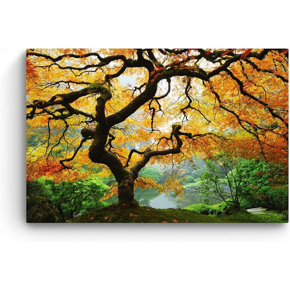 Startonight Impression Sur Toile Arbre d'érable, Tableau Nature- Decoration Murale Salon Moderne - Image sur Toile - Grande 80 x 120 cm Idée Cadeau Élégante et Originale Effet Lumineux Nocturne : Bébé et Puériculture