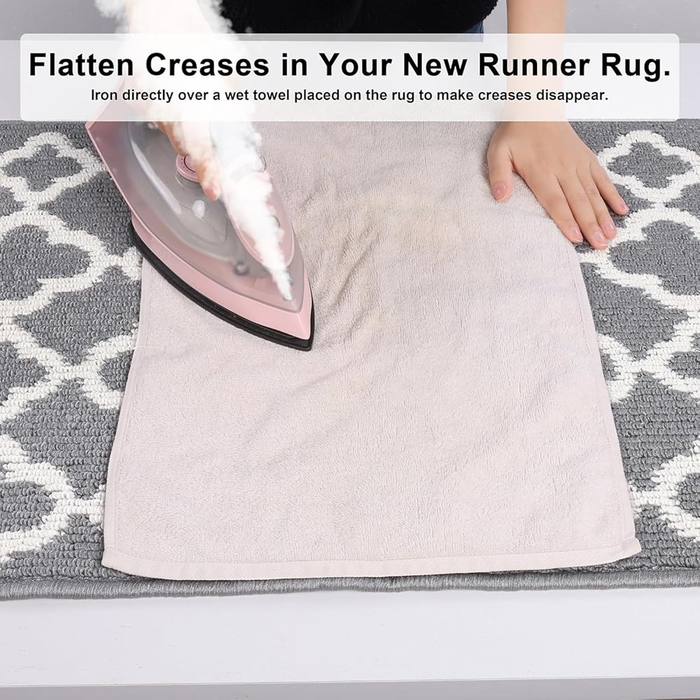 SHACOS Tapis de Couloir Extra Long Gris 60x305cm Tapis de Passage Couloir Moderne Motif Géométrique Tapis Cuisine Devant Evier Antidérapant Tapis d'Entrée Intérieur Long pour Couloir, Cuisine : Cuisine et Maison