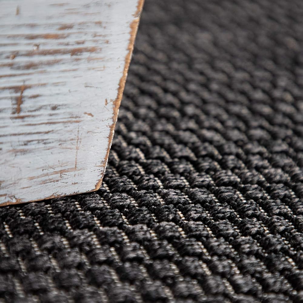 Paco Home Tapis Extérieur pour Terrasse Et Balcon Tapis Cuisine Monochrome Moderne Noir, Dimension:200x280 cm : Cuisine et Maison
