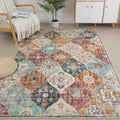 Xfrog Tapis bohème, antidérapant, lavable, ultra doux, antique, à poils bas, pour salon, chambre à coucher, chambre d'enfant, 160 x 230 cm : Cuisine et Maison