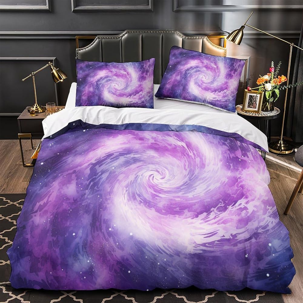 La Galaxie De Literie avec Housse De Couette Microfibre Impression 3D,3 Pièces Couette Visual Art avec Taie d'oreiller Et Fermeture Éclair pour Adultes Enfants Super King（260x220cm） : Cuisine et Maison
