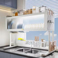 Égouttoir à vaisselle au-dessus de l'évier, grande capacité avec porte d'armoire, design peu encombrant et ventouses stables, 65 cm/24 pour un séchage efficace de la cuisine : Cuisine et Maison
