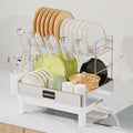 LIONONLY Égouttoir à Vaisselle 2 Niveaux, Acier Inoxydable 304 Sécher la Vaisselle, Vaisselle de Cuisine avec Porte-Gobelets et Porte-Ustensiles et Buse Rotative,Egouttoir Vaisselle sur Evier : Cuisine et Maison