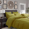 Gezu Parure de lit d'hiver - En peluche chaude - 220 x 240 cm - Or jaune - Housse de couette double face - Cachemire en flanelle polaire - Toucher moelleux et chaud - En velours - Avec fermeture : Cuisine et Maison