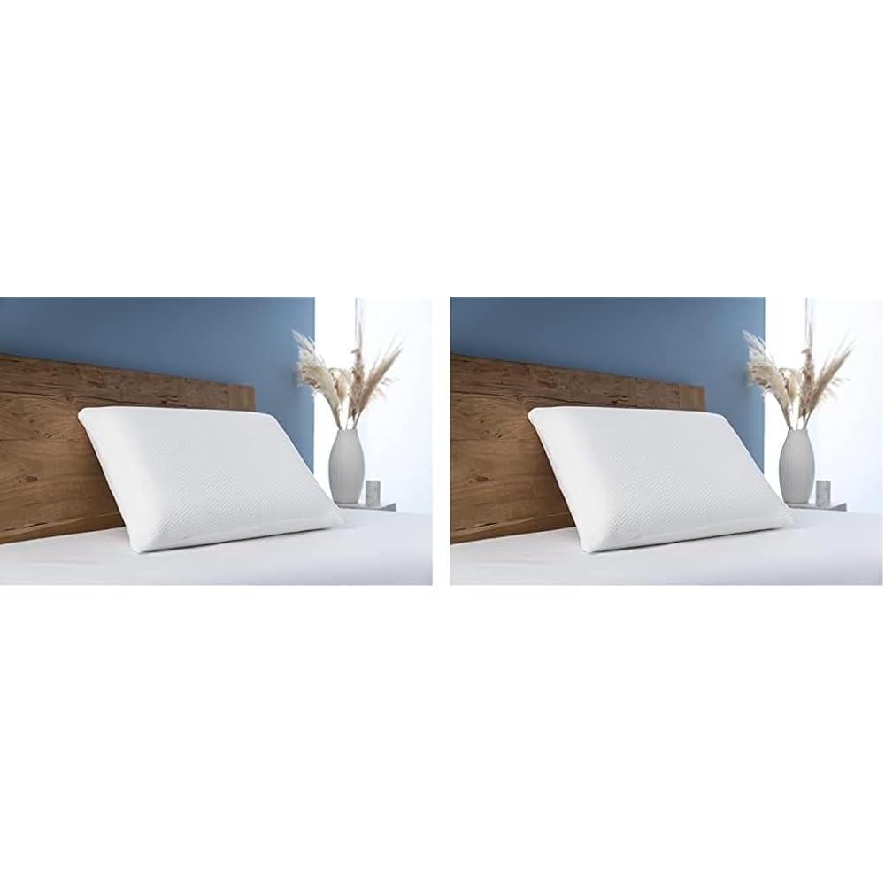 Abeil Oreiller Détente à mémoire de Forme 40 x 60 cm, Blanc (Lot de 2) : Cuisine et Maison