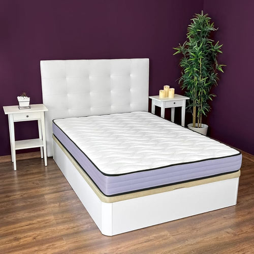 amuéblate online Matelas viscoélastique Violet réversible 140 x 190 cm, fermeté et Confort optimaux, Anti-acariens, antibactérien et hypoallergénique : Cuisine et Maison