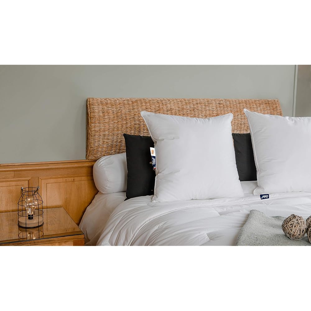 COLAS NORMAND - Lot de 2 Oreillers QualityGel Percale 100% Coton - Ferme - 60x60cm - Soutien cervicale - Qualité hôtel - Doux - Fabrication française - Blanc : Cuisine et Maison
