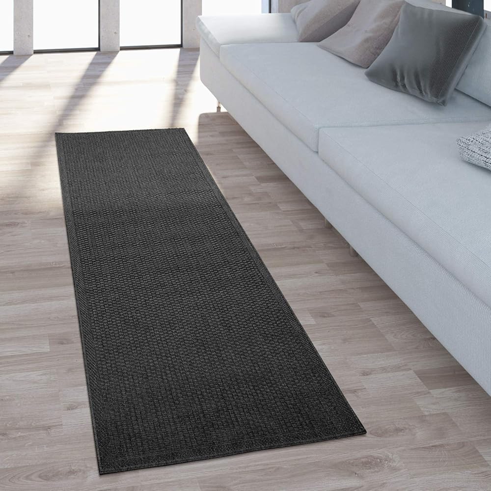Paco Home Tapis Extérieur pour Terrasse Et Balcon Tapis Cuisine Monochrome Moderne Noir, Dimension:200x280 cm : Cuisine et Maison
