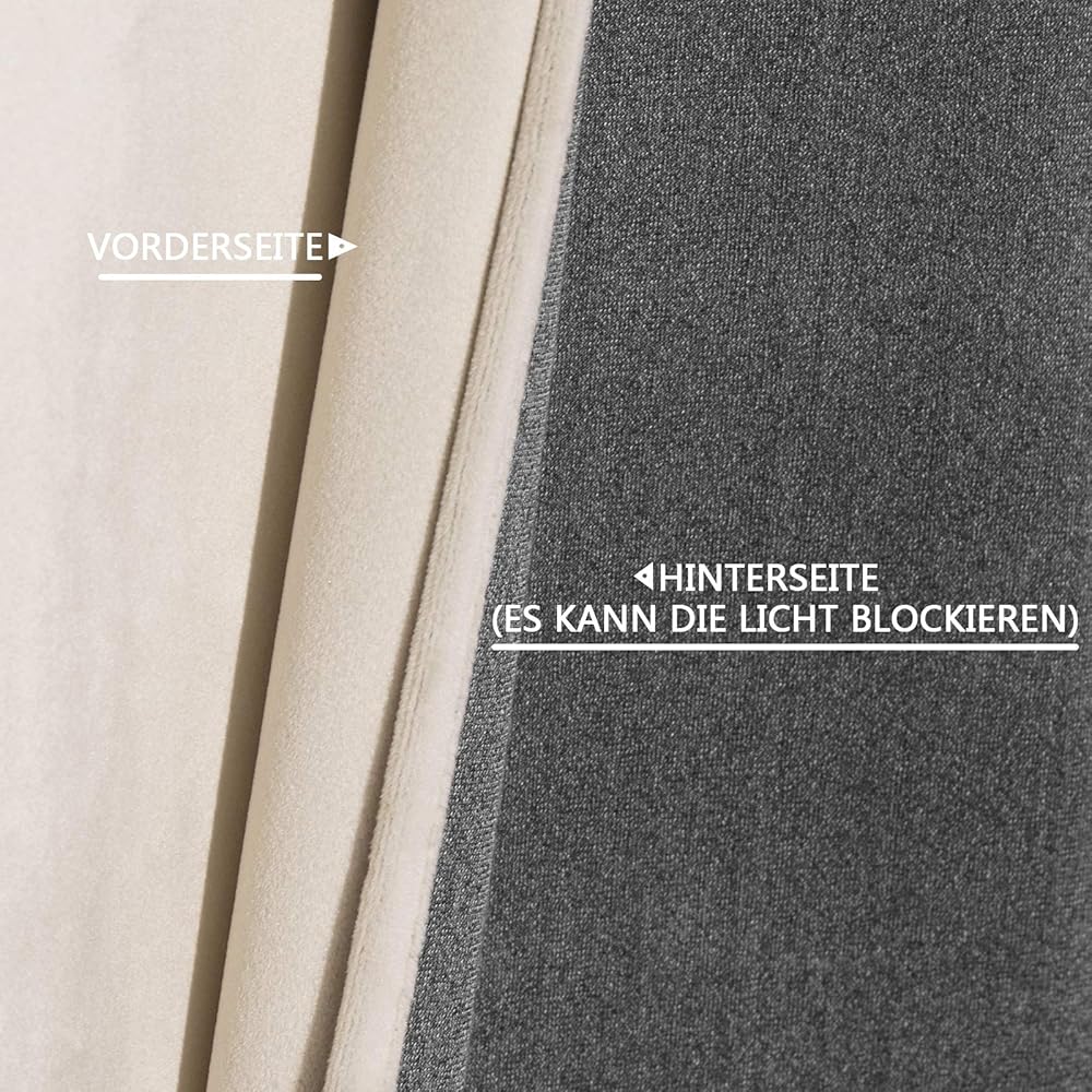WOLTU Lot de 2 Rideaux Draperies Thermique à Oeillets Rideau Opaque Occultant en Velours Décoration de Fenêtre pour Chambre Beige, 140x245 cm : Cuisine et Maison