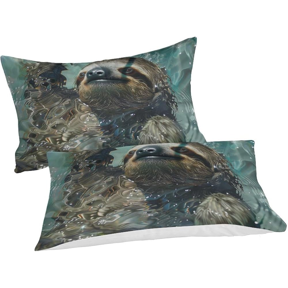 KNNDUIAOE Sloth Ensemble De Animal Housse De Couette pour Ensemble De Literie avec Taie d'oreiller, Microfibre Ensemble De Couette Literie Super King（260x220cm） : Cuisine et Maison