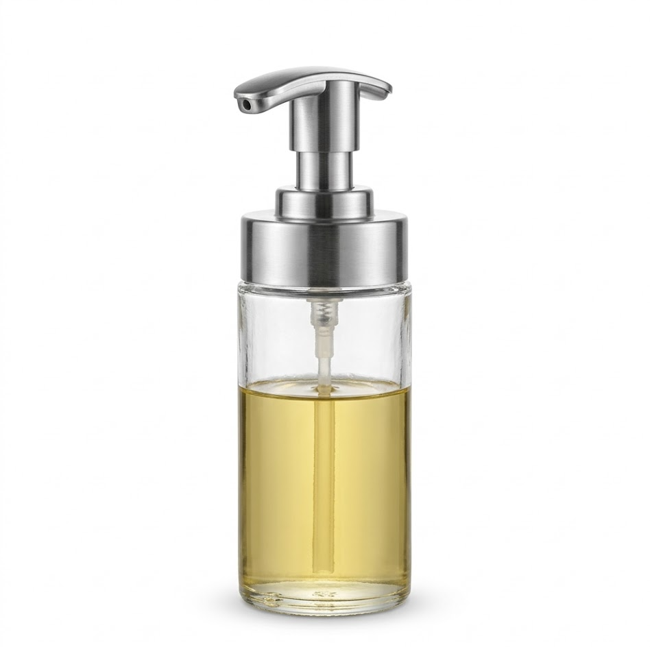 Xiabanlaovo - Spruzzino olio 100 ml per friggitrice ad aria, vetro e acciaio inox